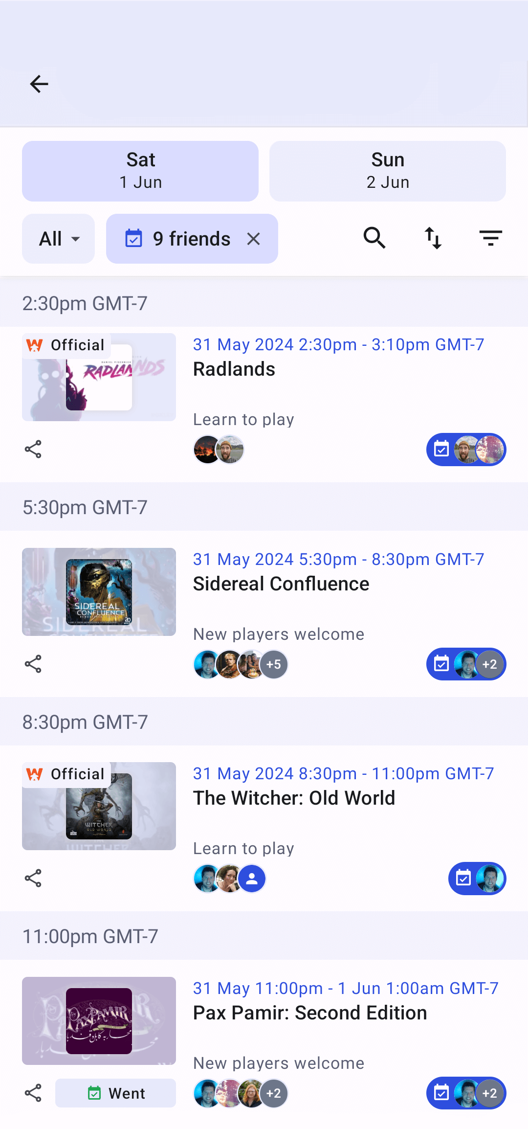 A screenshot of the scoresheet interface for Aftergame