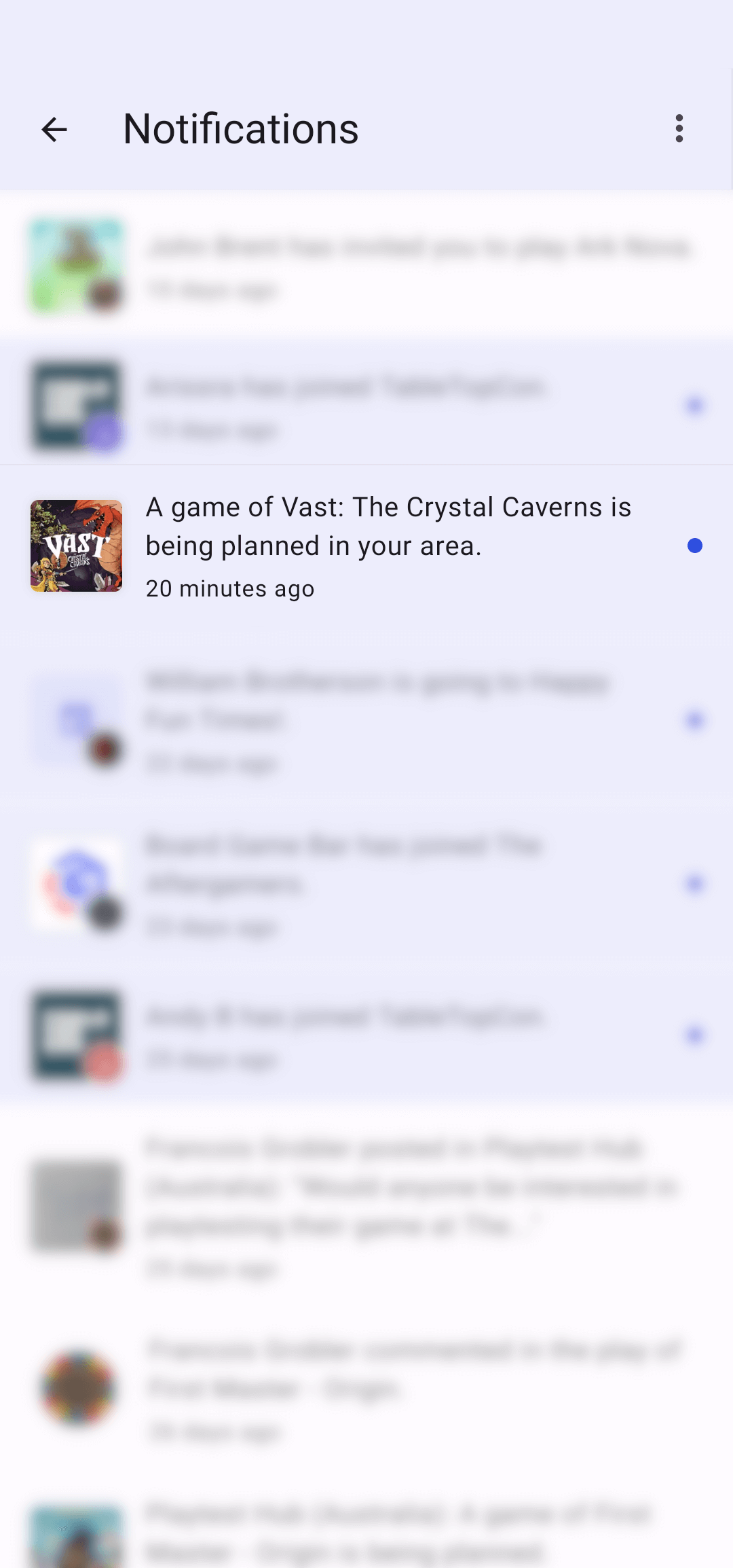 A screenshot of the scoresheet interface for Aftergame